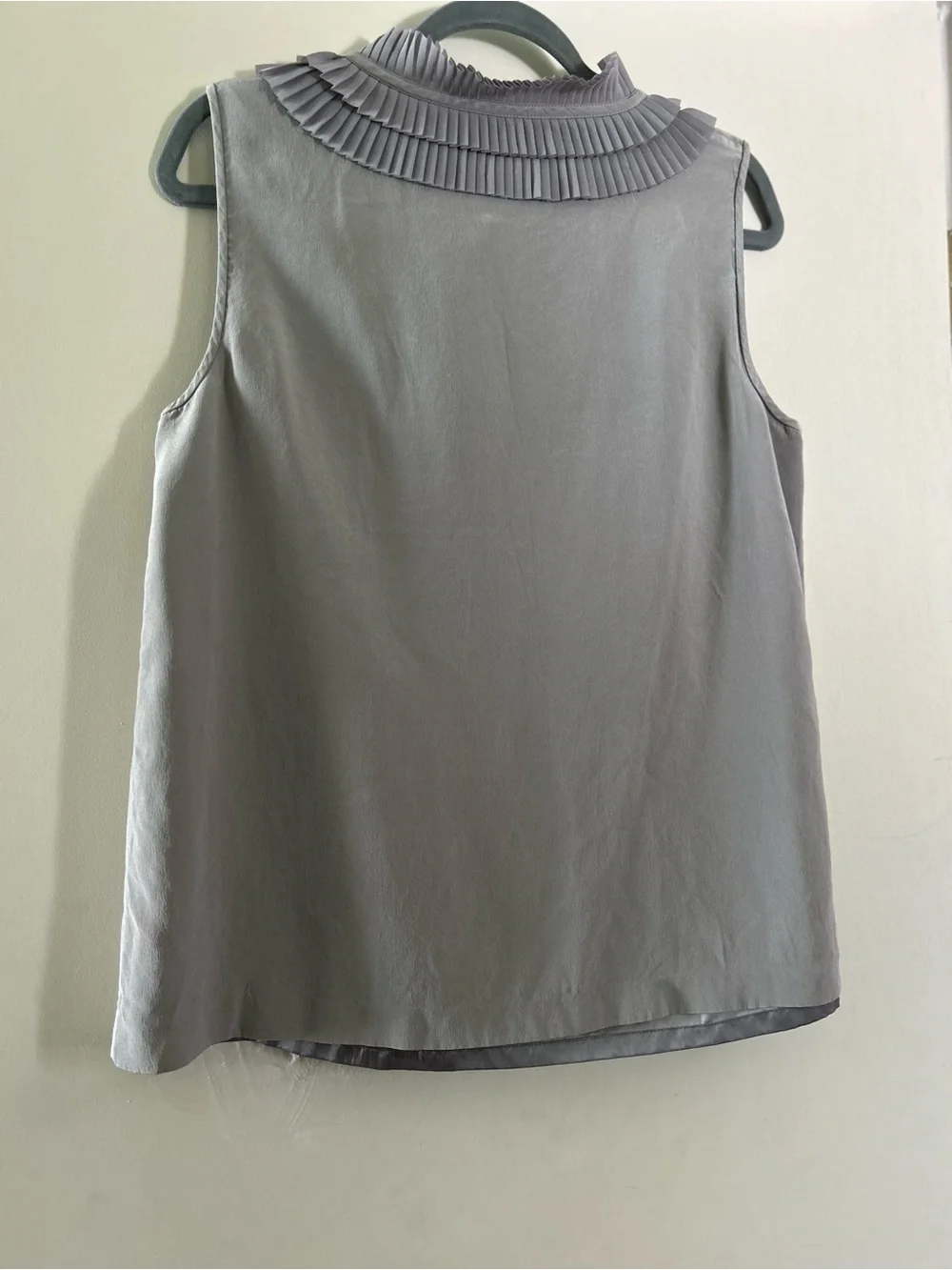 kate spade Sleeveless Pleated Tie-Neck Camisole - Gray